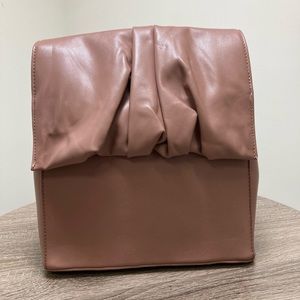 LIKE DREAMS Mauve Soft Volume Puff Flap w/Scrunch Handle Backpack